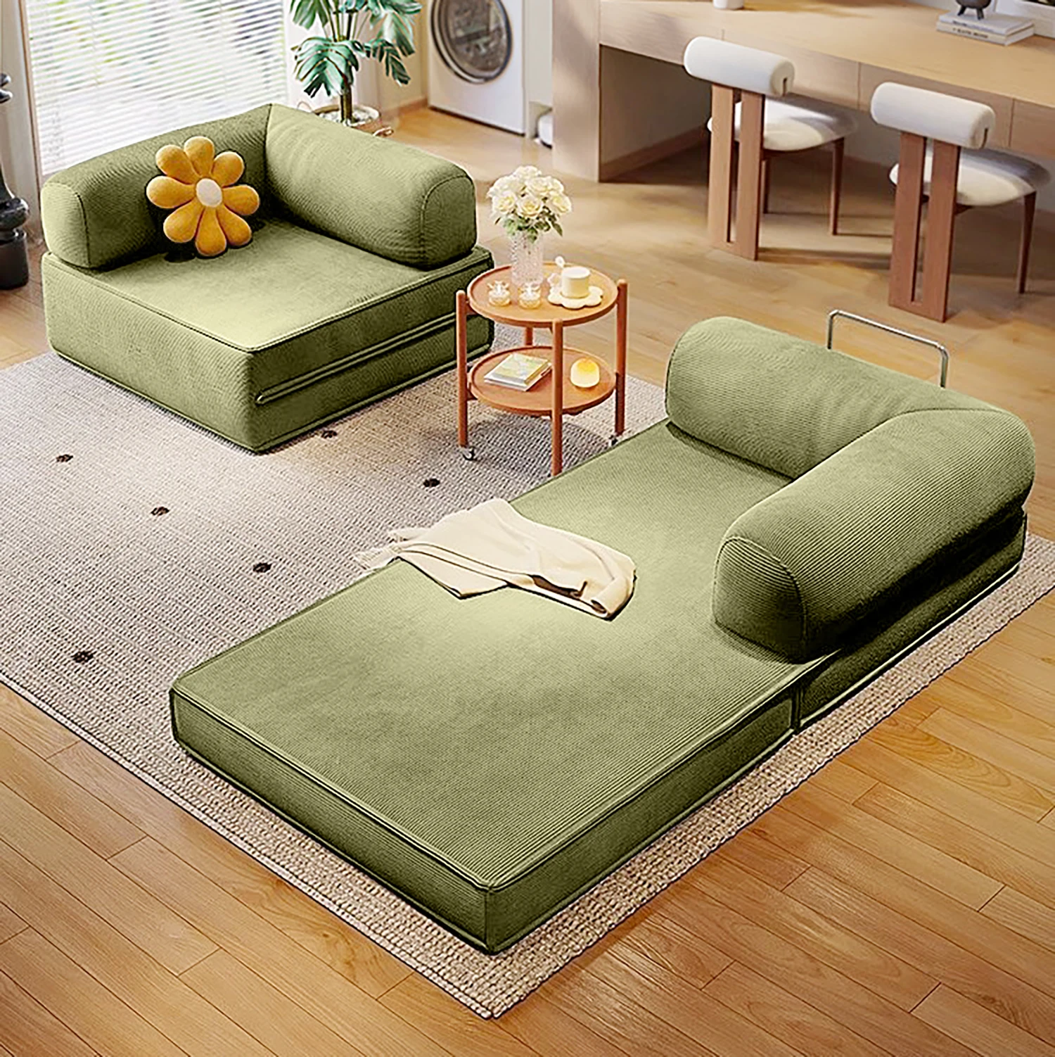 

Italian Minimalist Furniture Living Room Sofas Sectional Sofa Vacuum Compression Sofa Bed Retro High-end Corduroy Soft Couch
