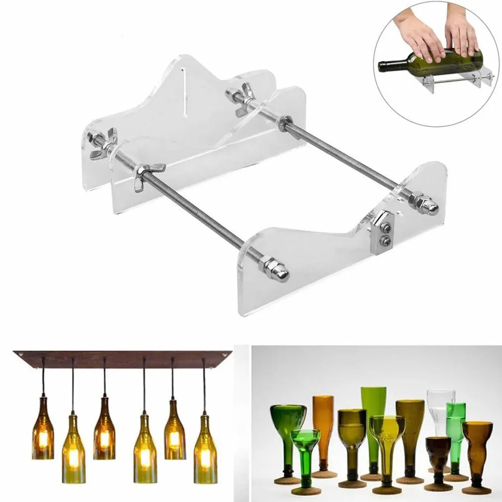 DIY Glass Bottle Cutter Adjustable Sizes Metal Glassbottle Cut Machine for Crafting Wine Bottles House Decorations Cutting Tool