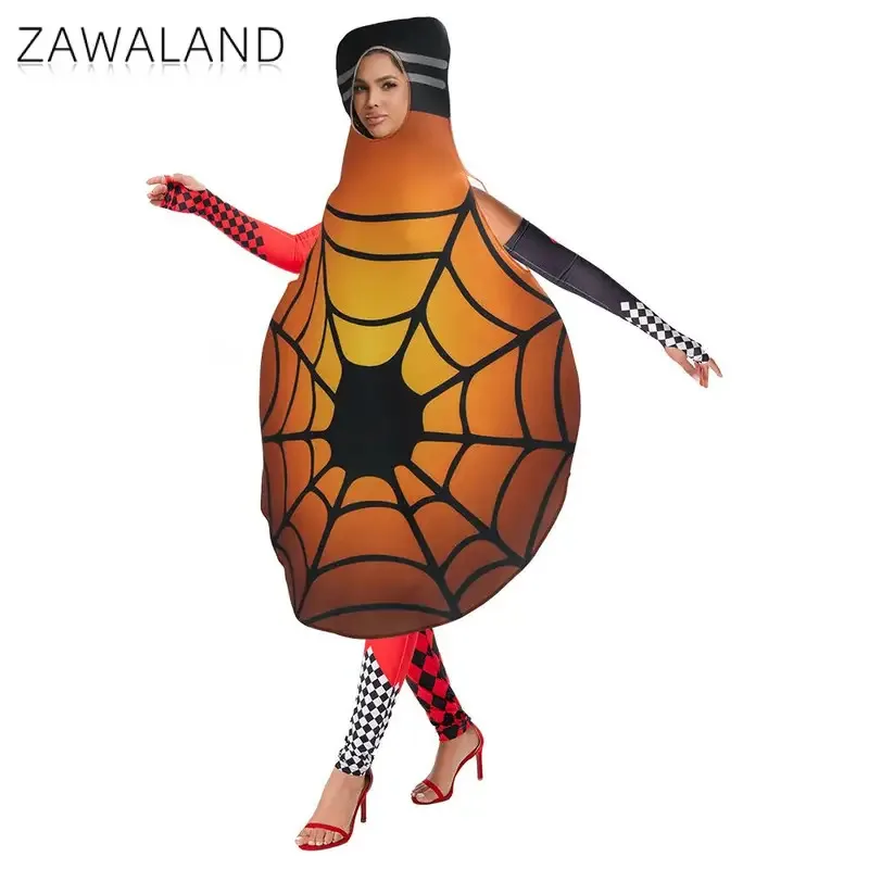 ชุดคอสเพลย์ฮาโลวีน ชุดใยแมงมุมตลก หลอดไฟ ชุดคอสเพลย์ฟองน้ำ ชุดแฟนซีสำหรับผู้ใหญ่ ผู้หญิง ผู้ชาย ชุดแต่งกายสำหรับงานปาร์ตี้วันหยุด