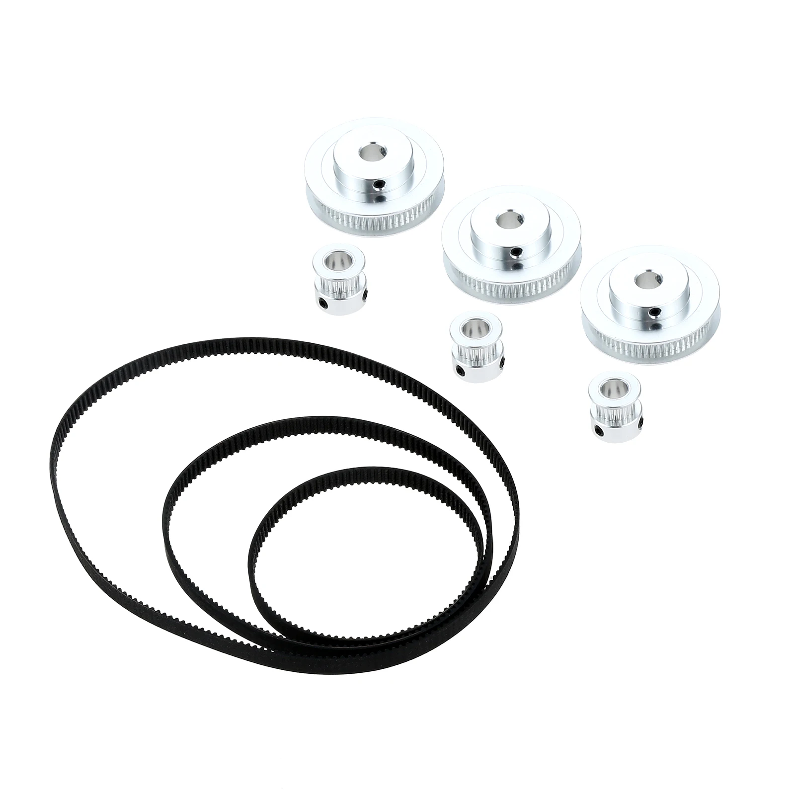 

3kits GT2 Synchronous Wheel 20&60 Teeth 8mm Bore Timing Pulley with 200/280/400mm Length Belt 6mm width for 3D Printers Machines