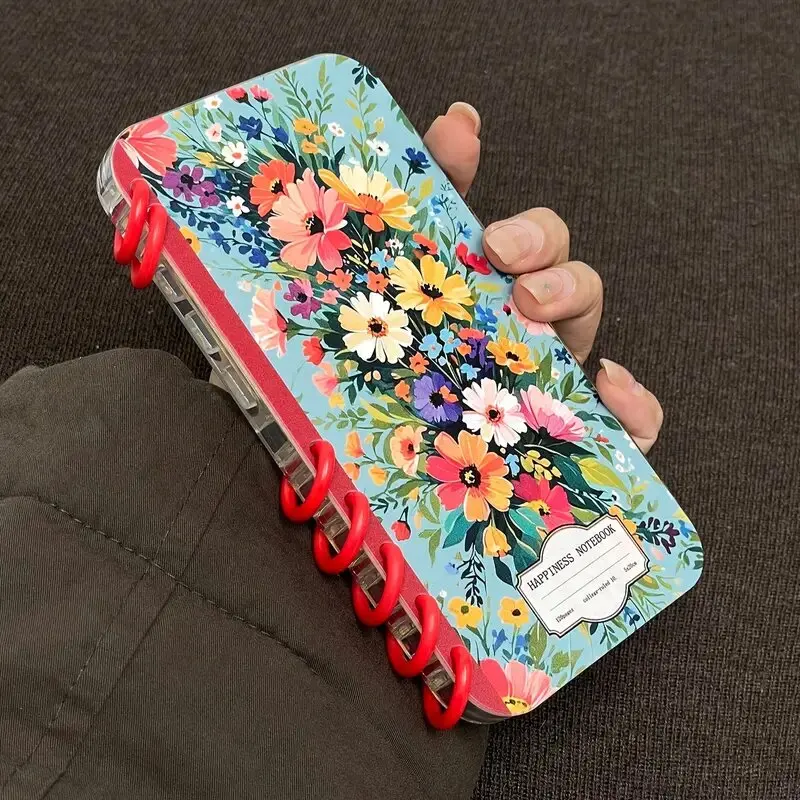 DIY Custom Flower Patterns Flip Stand Book Case Cover Notebook TPU Clear Flip Case for iPhone 17 17Air 17promax 17pro 16 15 12 - view 2