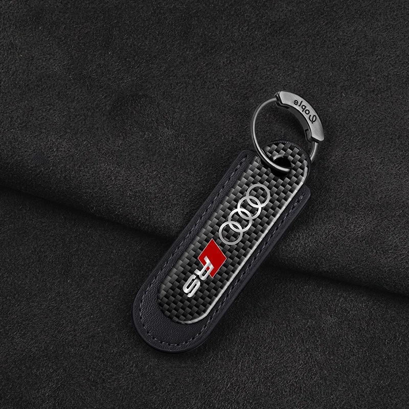 

Carbon Fibre Car Styling Keychain Creative Ring BKeyring For Audi RS A1 A4 A5 A6 A7 A8 B6 B7 B8 B9 TT TTS A4L A6L Q3 Q5 Q7