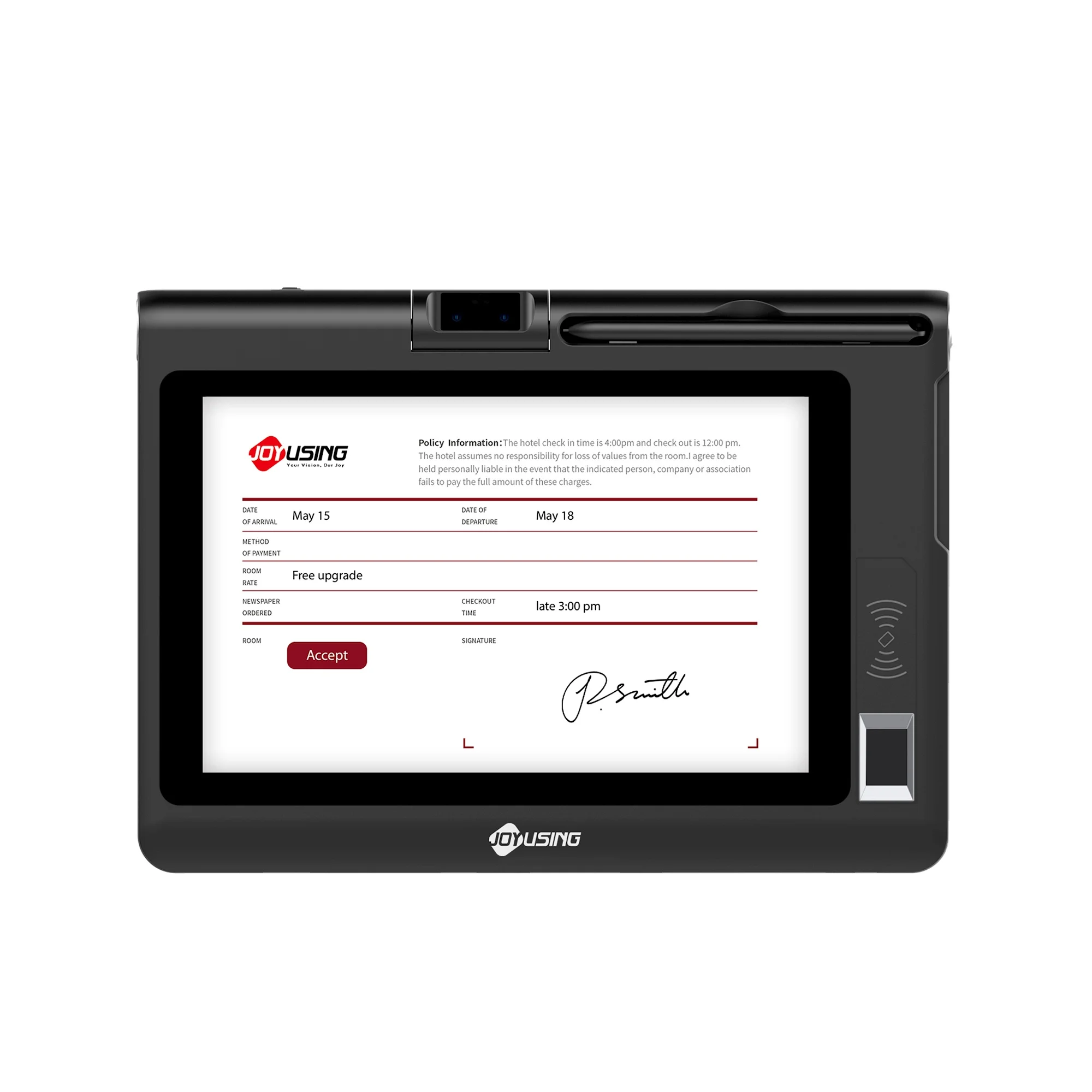 Joyusing MT510B OEM Signature Pad High Resolution Electric Signature Pad With Fingerprint Recogition For Judgment