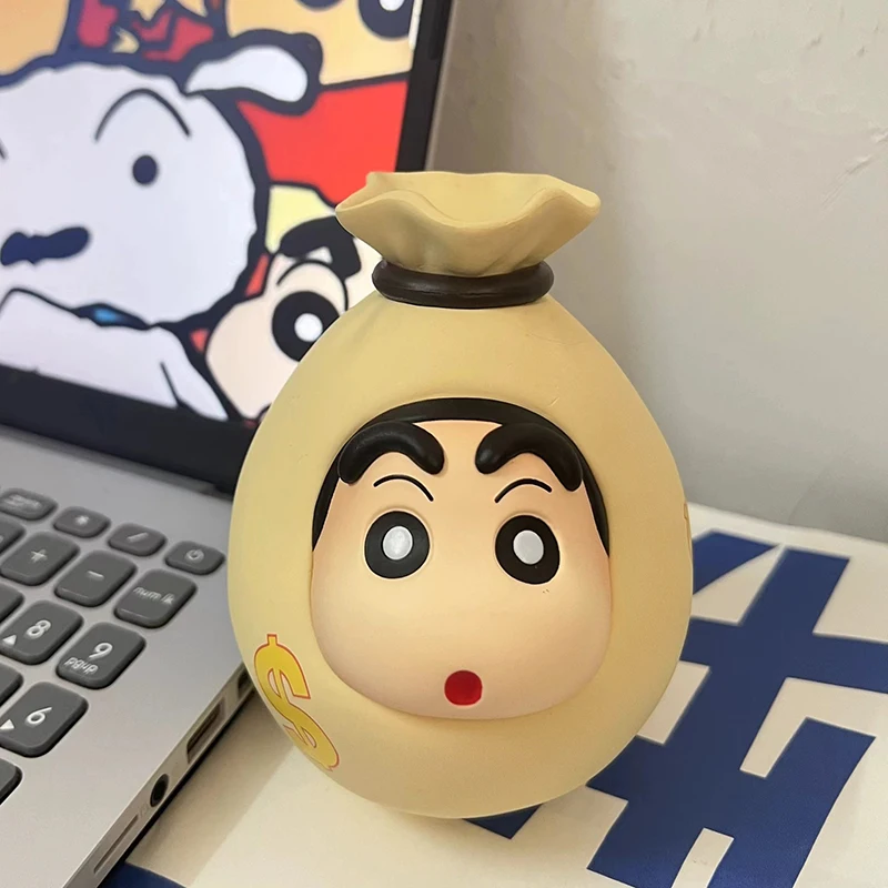 12cm Crayon Shin-chan Figures GK Money Bag Nohara Shinnosuke Action Figures PVC Model Collection Ornament Toys Birthday Gifts