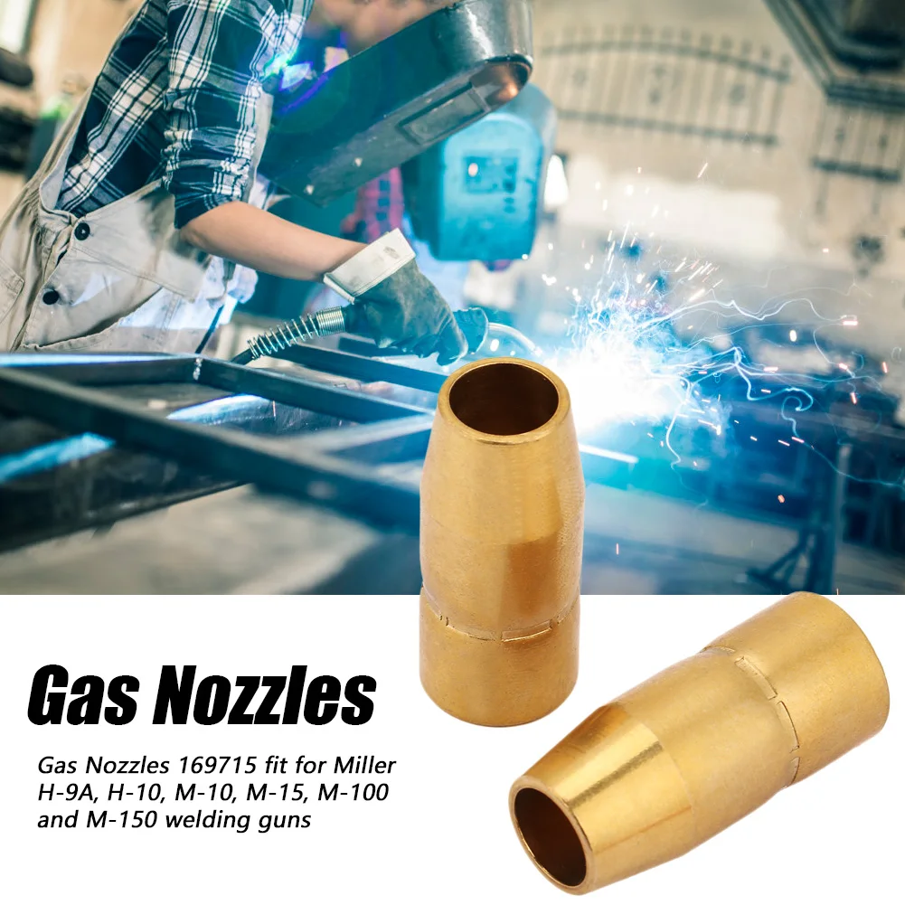 Gas Nozzles 169715 Fit For Miller M-10 M-15 M-100 and M-150 Welding Guns(5 pcs) Gas,Nozzles§169715,Fit,For,Miller§,Gas,Nozzles,