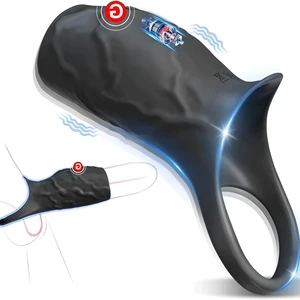 진동 음경 소매 음경 반지 성인 섹스 장난감 남성 여성 음경 진동기 대형 g- 스팟 자극 남성 커플 섹스 장난감 12 최고의 판매 음경 마사지 빅 거시기 마사지 - №8