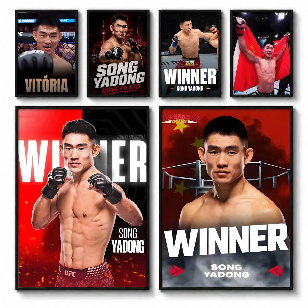 UFC Mixed Martial Arts Fight Style Poster Self-adhesive Art Waterproof Paper Sticker Coffee House Bar Room Wall Decor