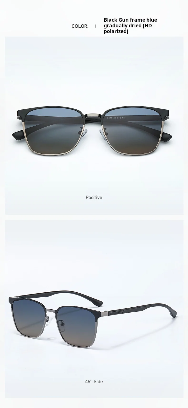 Neue polarisierte Sonnenbrille für Herren, modisch, UV400-beständig, Sonnenbrille zum Fahren, Angeln, individuell verschreibungspflichtig, Damen 8619 – Detail 10