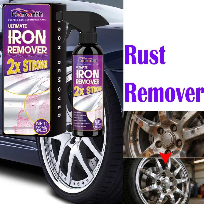 Large Capacity Powerful Car Rust Remover Spray - Exhaust/Wheel Care Metal Powder Remover Rust Stain Remover Iron Powder Removal