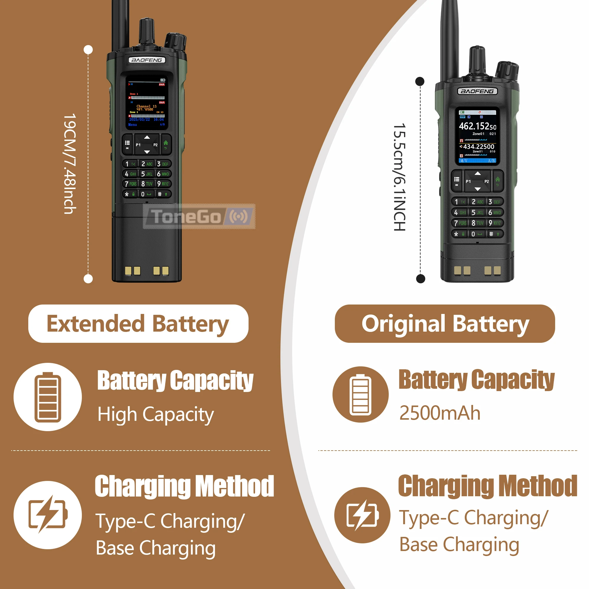 Baofeng DM-32 DMR Digital Walkie Talkie Extended Battery 10KM GPS APRS Dual Time Slot DM-32UV FM Ham Two Way Radio For Hunting