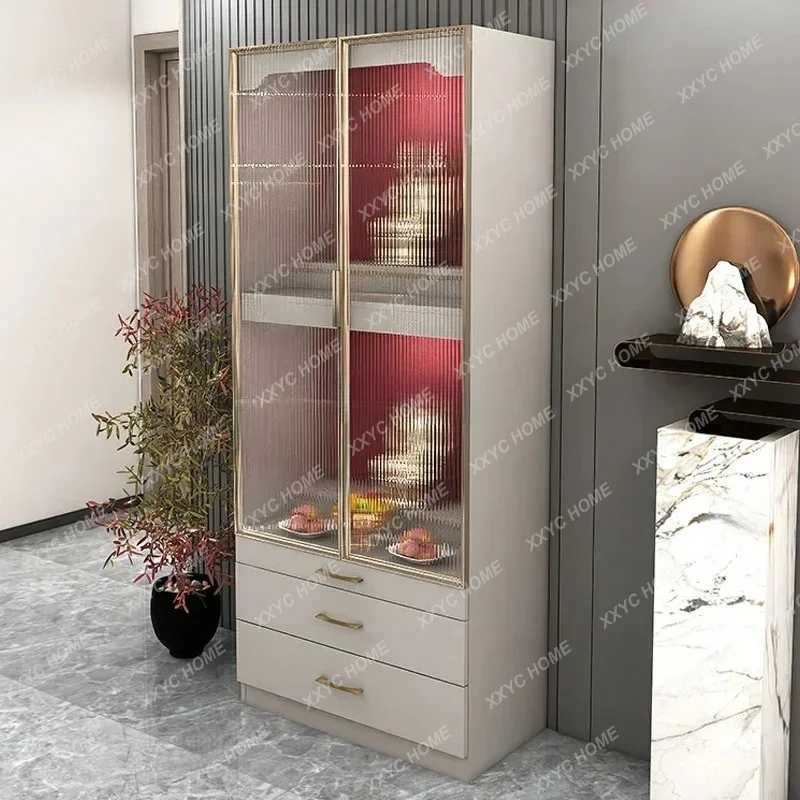 .God of Wealth offering table Buddha cabinet living room new Chinese style with door solid wood shrine offering Buddha platfo