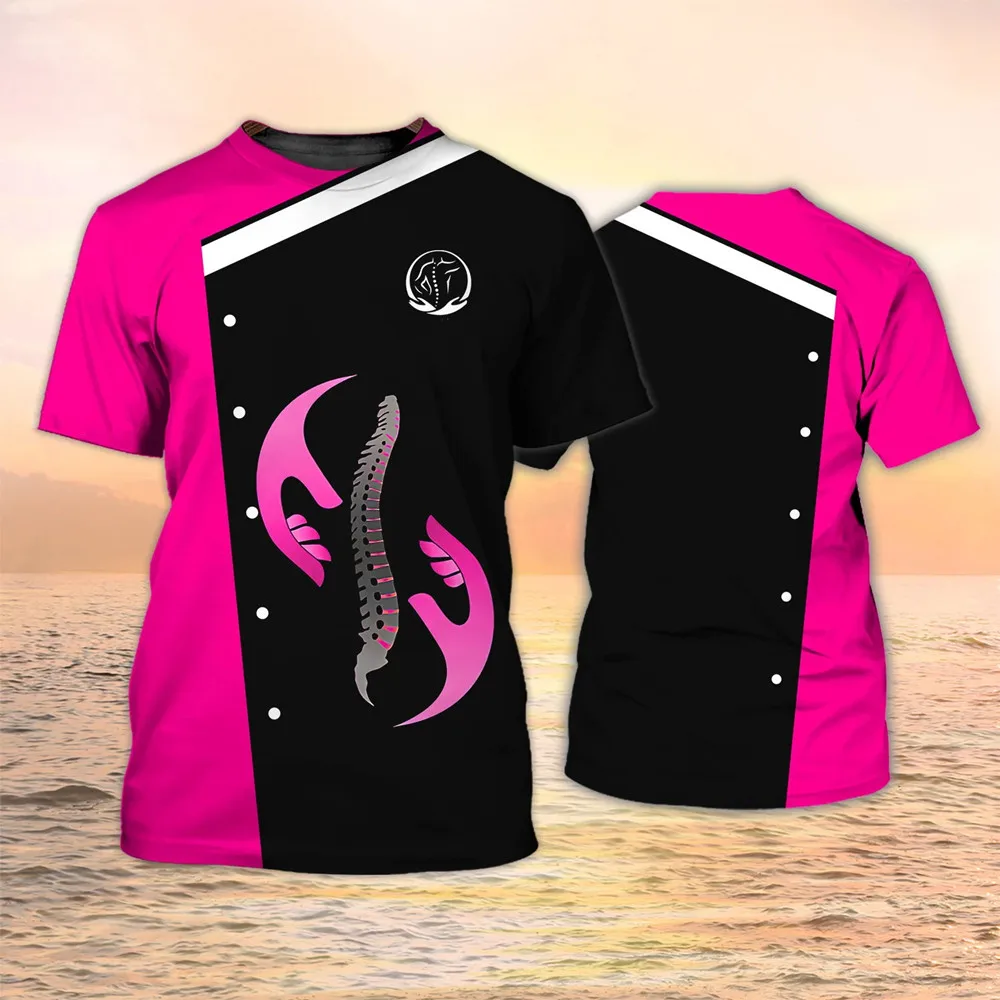 الرجال والنساء الطبية الجمال ملابس العمل متعة ثلاثية الأبعاد طباعة الصيف شخصية الهيب هوب Crewneck قصيرة الأكمام الشارع قمم تي شيرت