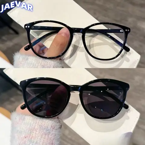 Ultra Light Magnetic Suction Sleeve Glasses Frame Retro Oval Cat Eye Women's  Frame New Optical Prescription Sunglasses 9072