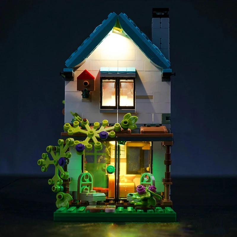 Kit luce LED fai-da-te per LEGO 31139 Cosy City House Modello di architettura 3in1 (solo luce LED, senza modello di blocchi)