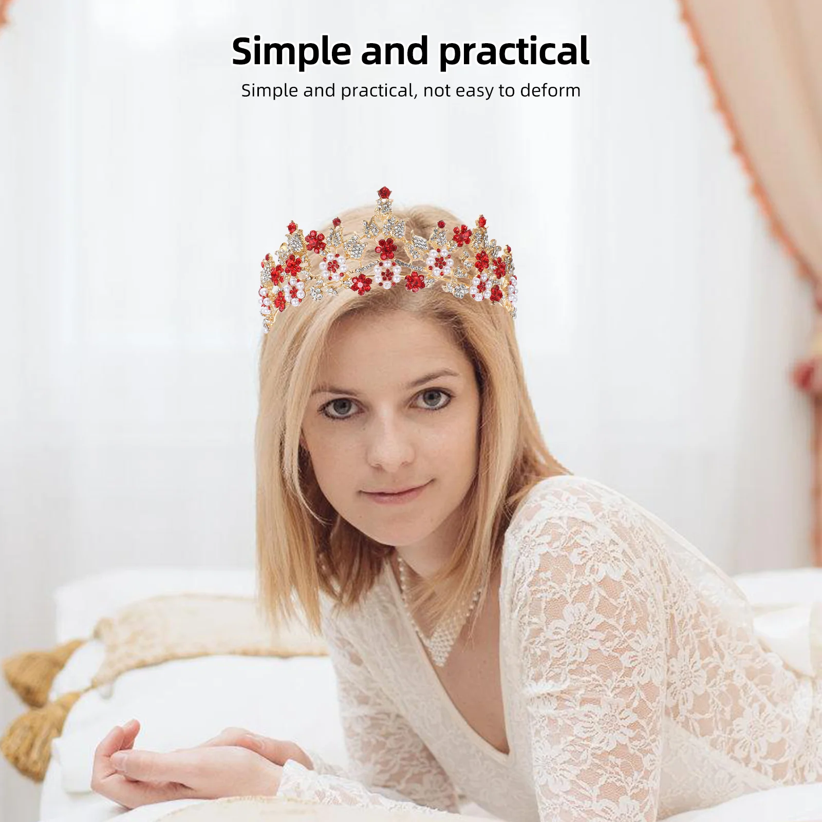 

Свадебная тиара со стразами, имитация жемчуга, корона, повязка на голову, элегантная свадебная вечеринка, свадебный аксессуар для волос, головной убор, свадебная тиара