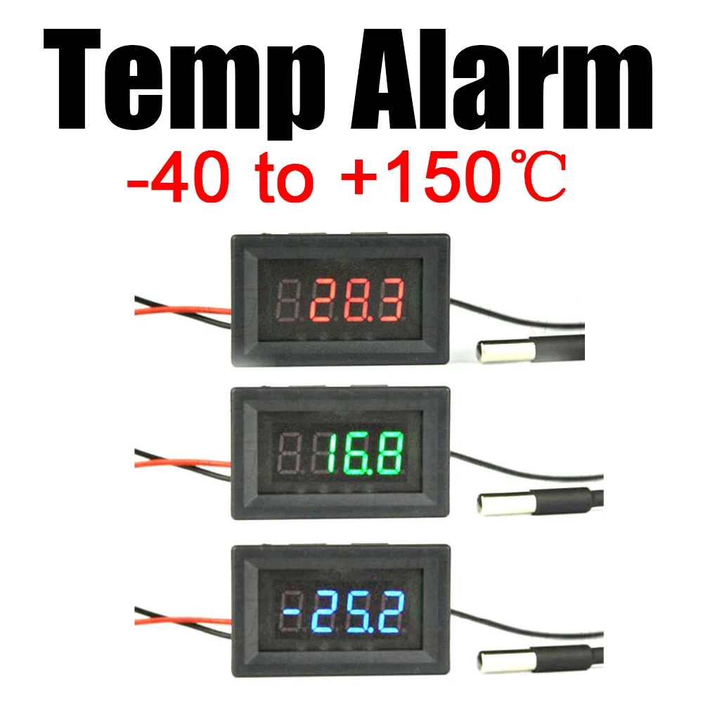 -50℃~150℃ LED digital thermometer temperature High-Low Alarm control NTC probe sensor for water Cooling Fish tanks aquarium