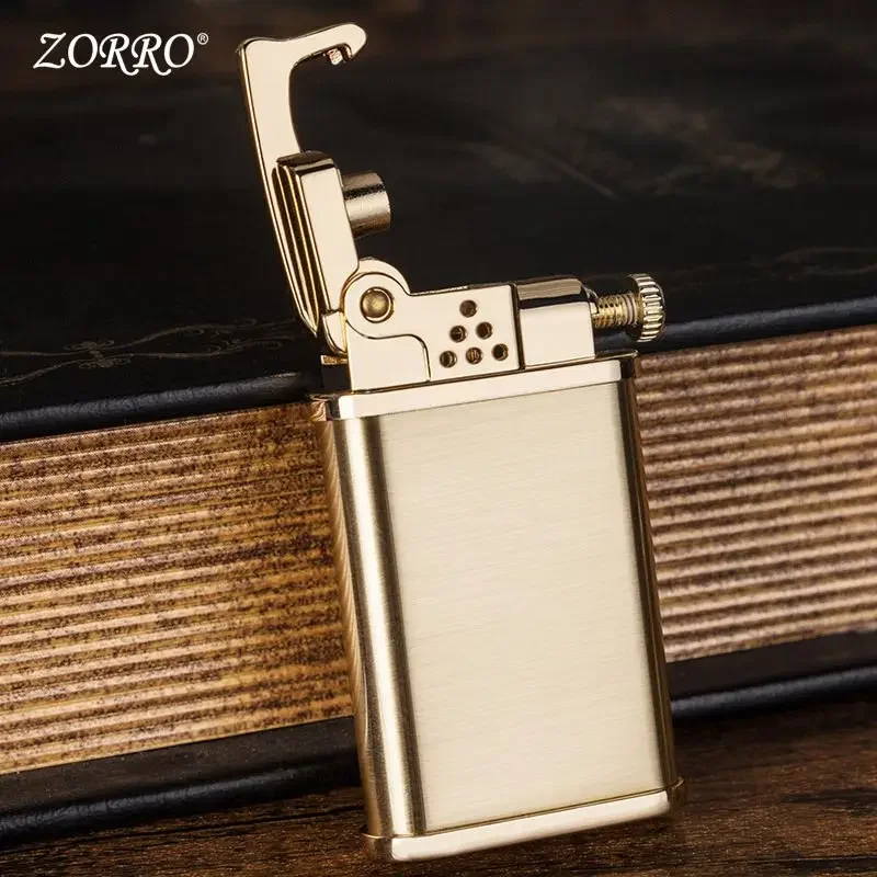 Zorro Personality Catapult Windproof Lighter Creative Retro Pure Copper Kero Lighter Cigarette Cigar Lighters Gadgets for Men