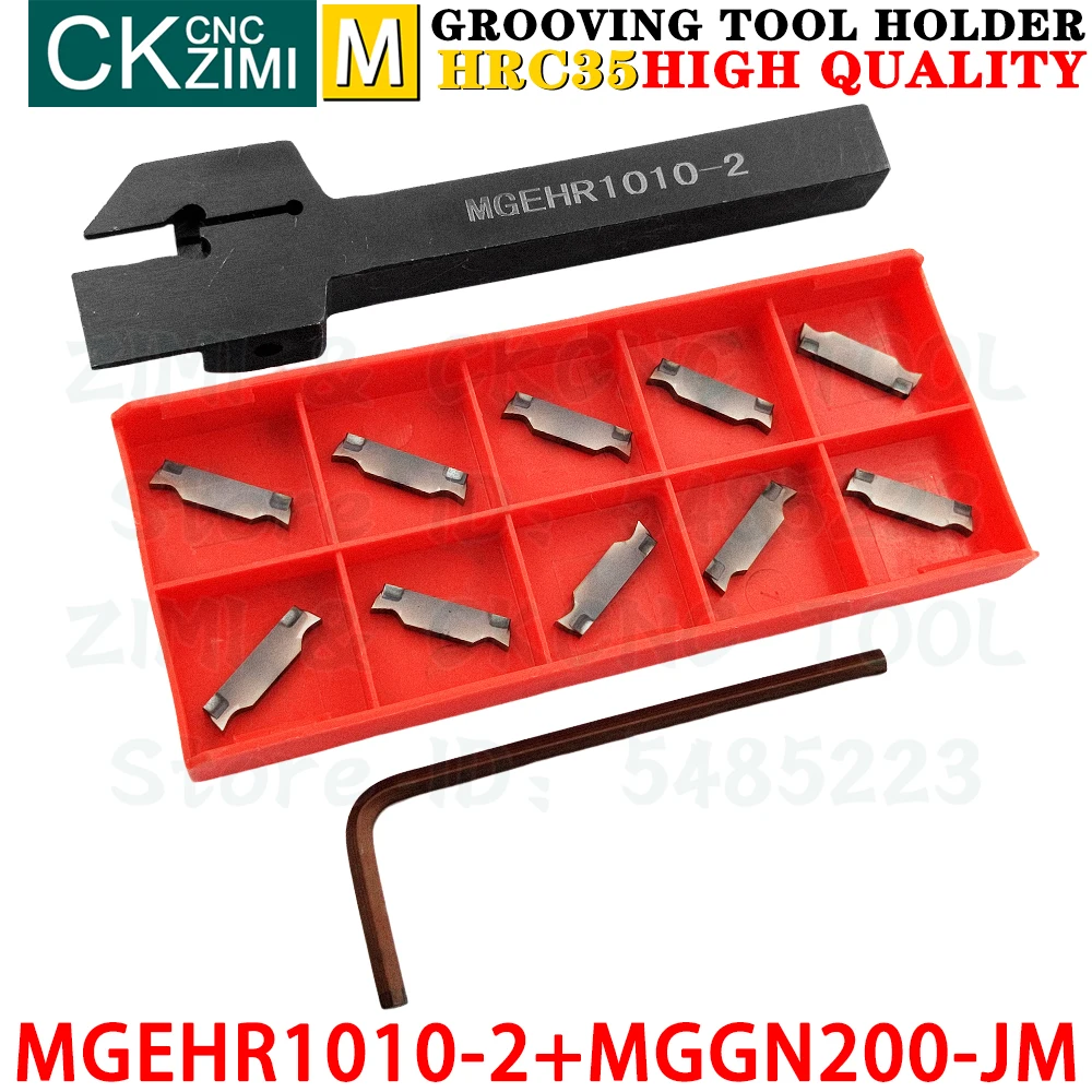 MGEHR1010-2 MGEHR 1010 2mm portautensili per scanalatura + MGGN200-JM MGGN 200 inserti in metallo duro inserti per scanalatura utensili supporto scanalato per taglio CNC