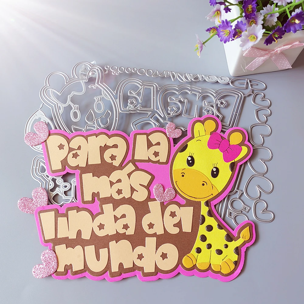 beautiful spanish phrases die-cutting dies scrapbook decoration embossed photo album decoration card making DIY crafts