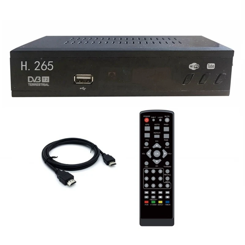 

DVB T2 HEVC 265 Digital TV Tuner DVB-T2 H.265 1080P HD Decoder USB Terrestrial TV Receiver Set Top Box Easy To Use EU Plug