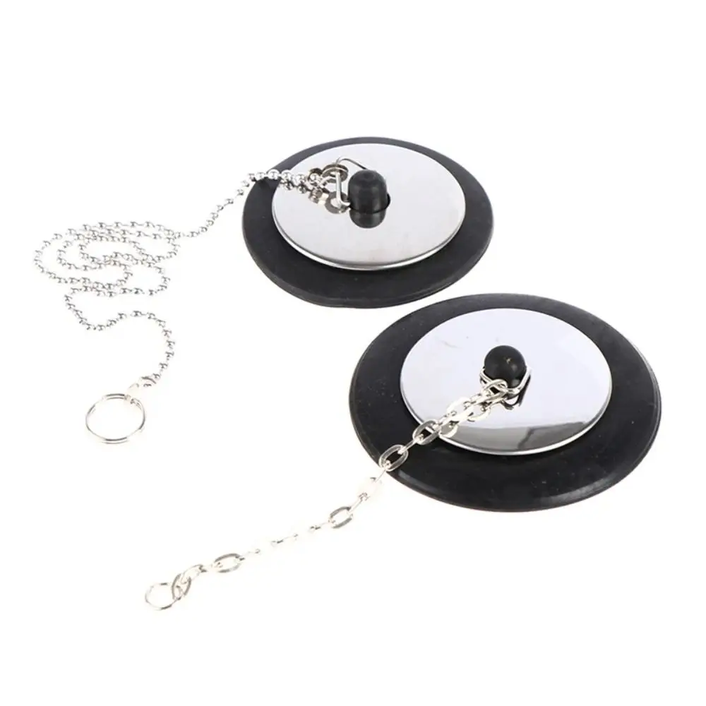 1Pcs Durable Rubber Tub Stopper Universal With Chain Bath Tub Drain With Hanging Ring 4/4.3/5cm Bathtub Plug Bathtub Accessories
