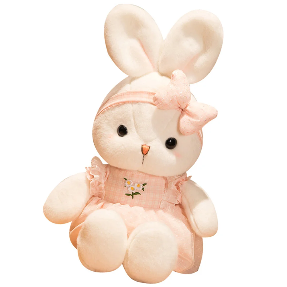 

White Rabbit Baby Plush Bunny Child Louse Dolls for Girls Toddler Toys Decors