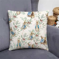 P-Peter Rabbits Ornamental Pillows for Living Room Cushions Cover 45*45 Pillowcase 40*40 Lounge Chairs Sofa Cushion Short Plush