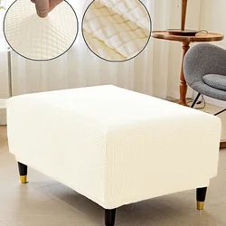 1Pc Elastic Stool Cover, Thickened All-inclusive Square Low Stool Cover, Household Sofa Footrest Stool Cover Furniture Protector