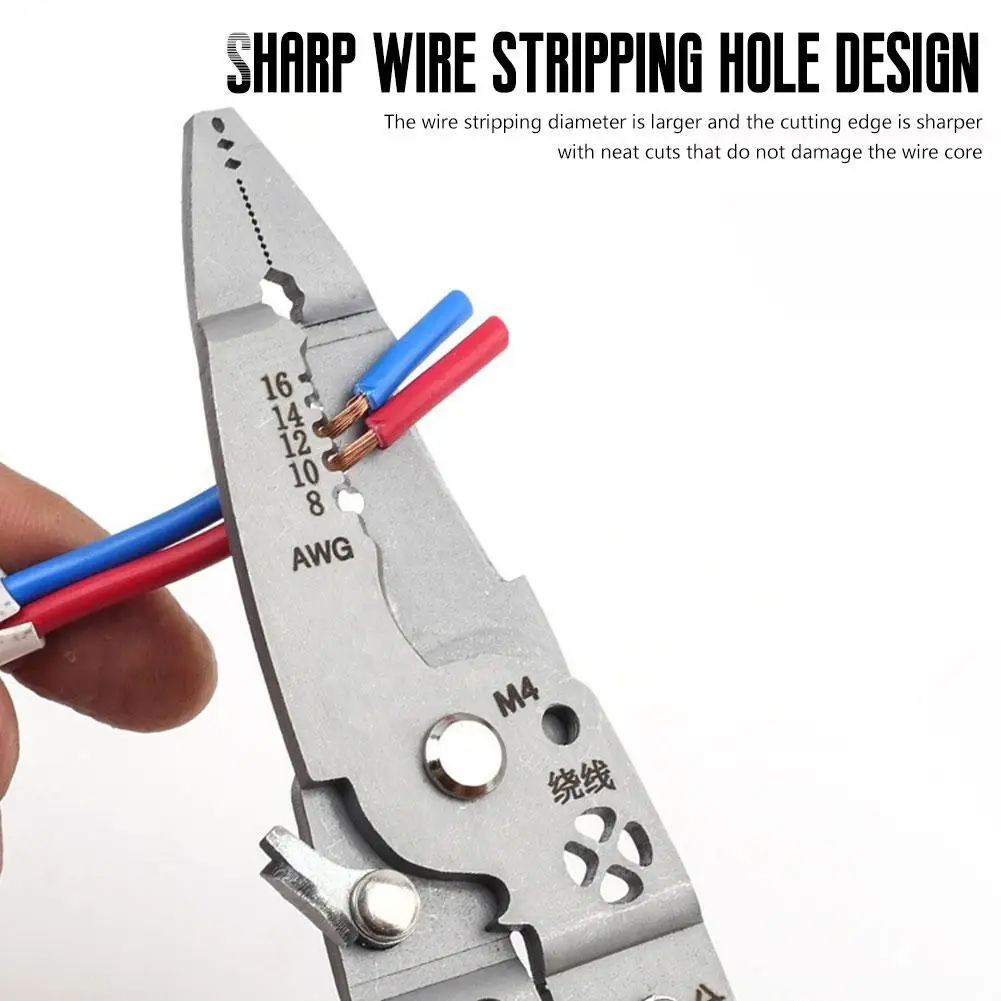 

12 In 1 Multifunctional Wire Stripper Crimper Cable Pliers Multi-function For Wire Peeling Cutting Dividing Electrical Work Tool