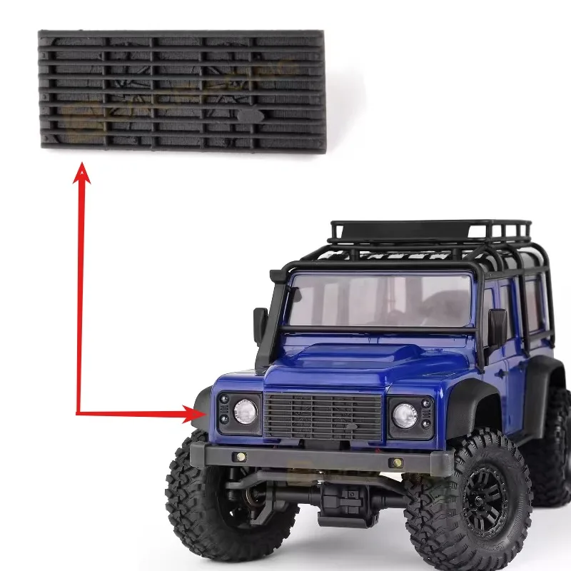 Rejilla delantera modificada para quitar el cabrestante, réplica de simulación de carcasa de coche para coche trepador de control remoto Traxxas TRX4M Defender Bronco 1/18