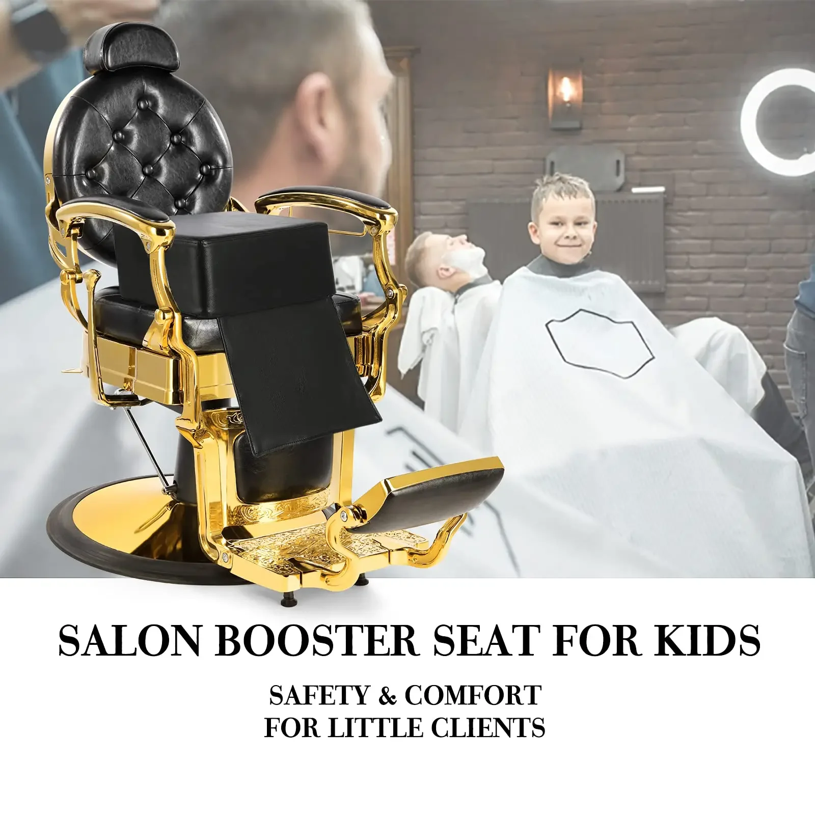 PU Leather Kids Haircut Stool Cushion Professional Children Barber Chair Booster Seat for Salon Hair Styling
