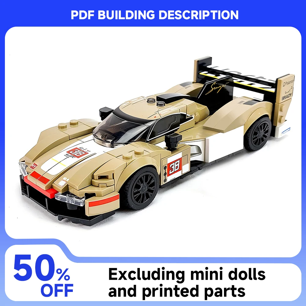 

Новая гоночная серия MOC Le Mans, 24-часовая гонка на выносливость 2023 WEC Series 963 Модель автомобиля Строительные блоки Детская игрушка Подарочный набор для мальчика