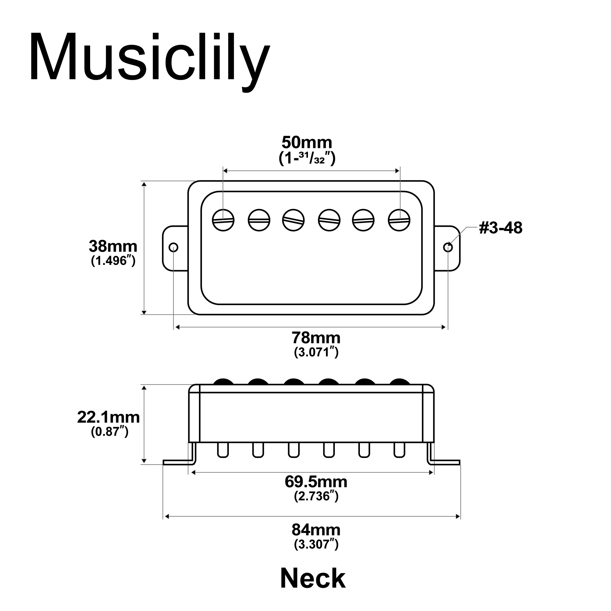 Artec VH59A Pickup a ponte con collo Humbucker a 5 magneti ricoperti di tono Vintage per chitarra elettrica stile LP