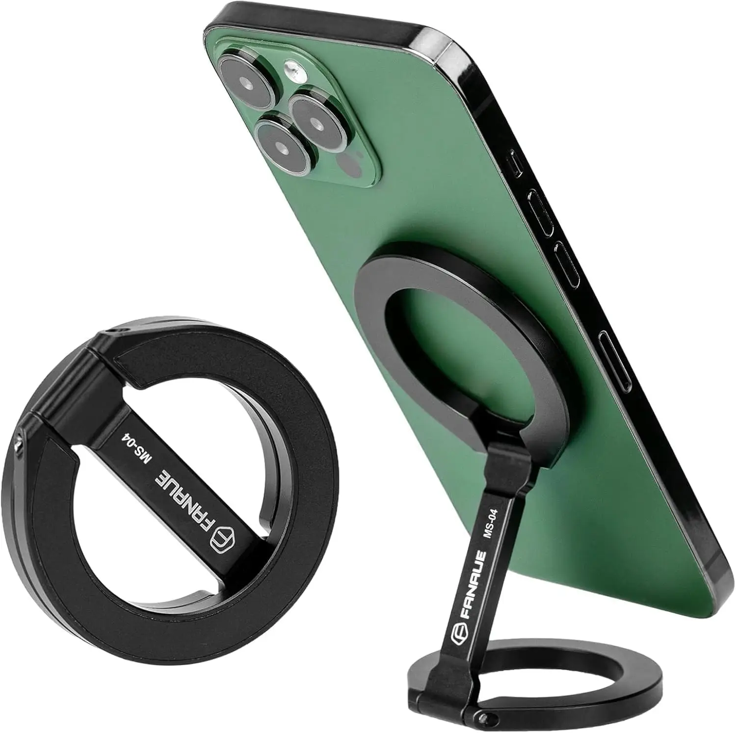 

Magnetic Ring Phone Holder for iPhone 16,Double Ring Adjustable Cell Phone Stand,Magnetic Phone Holder 360° Rotation Portable