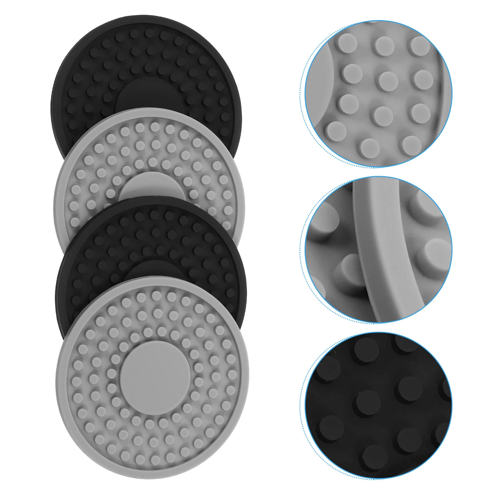 

4 Pcs Silicone Non Slip Mats Durable Car Cup Coasters Heat Insulation Compatible Holders Stylish Truck Decor Automotive