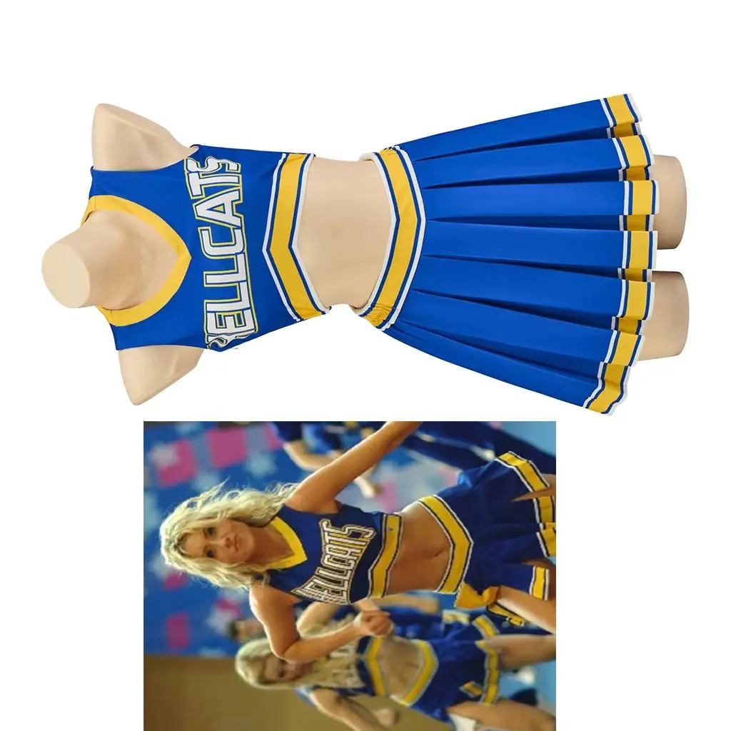 

Marti Perkins Cosplay TV Hellcats Costume Sexy Women Crop Top Skirts Cheerleading Uniform Suit Halloween Party Dancewear