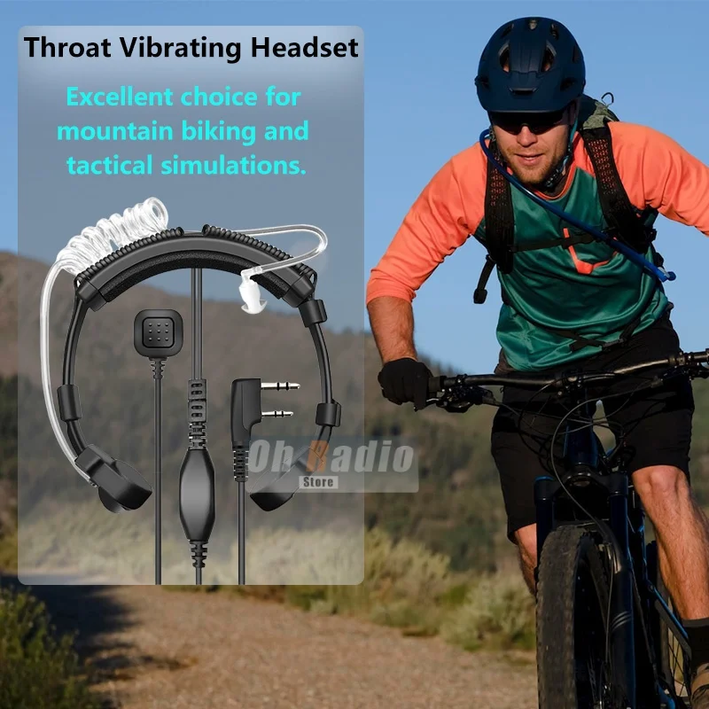 Walkie Talkie con micrófono de garganta, auricular de tubo acústico ajustable tipo K para Baofeng 5RMini DM-32 Retevis RT22 RT3S Ham Radio, 1/2/5 Uds.