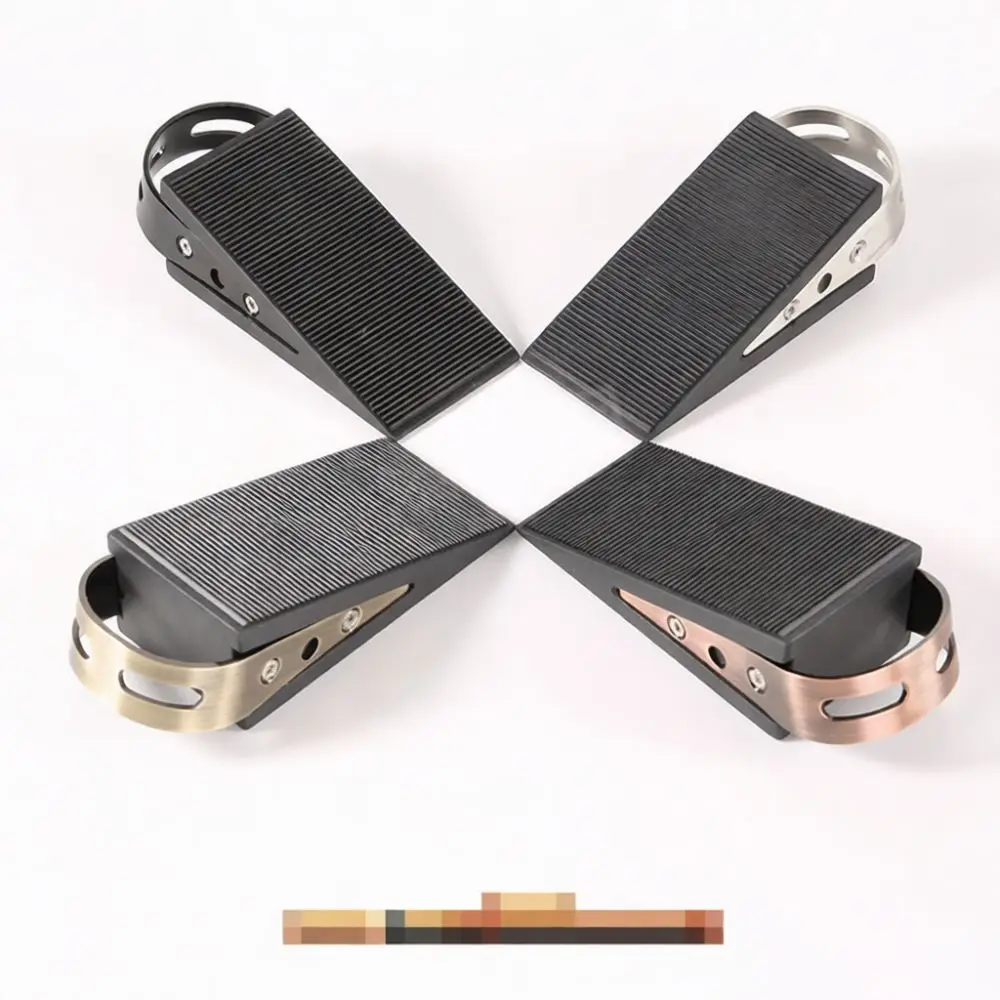 Durable 304 Stainless Steel Door Stopper Floor Wedge Anti Slip Rubber Pad Silent Door Holder Catch For Bedroom Living Room