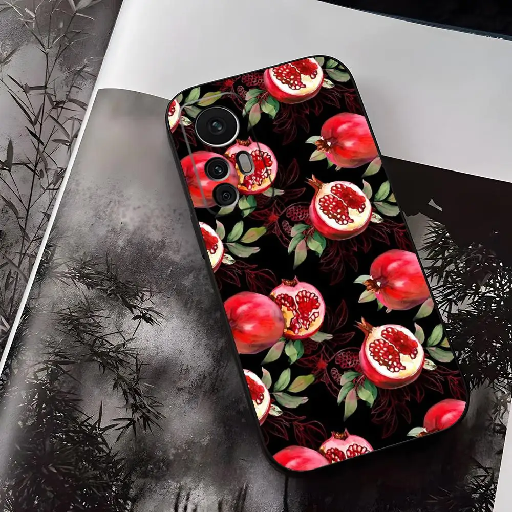 Food Fruit Red Pomegranate for Xiaomi Redmi Note 13 14 10 12 Pro POCO X5 F4 F5 Pro 12 13 11T Lite Ultra Fundas Cover