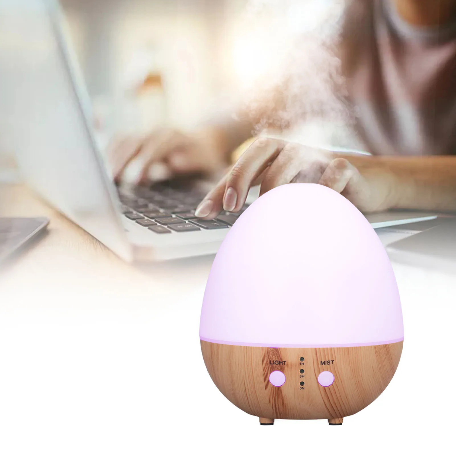 

Диффузор эфирного масла, 250 мл, автоматическое отключение, 35 дБ, низкий уровень шума, USB-питание, деревянный увлажнитель с ночником для спальни