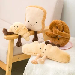 Croissant Plush Bread Pendant Creative Toast with Bell Squeaky Dog Toy Bite-resistant Interactive Plush Chew Toy Girl