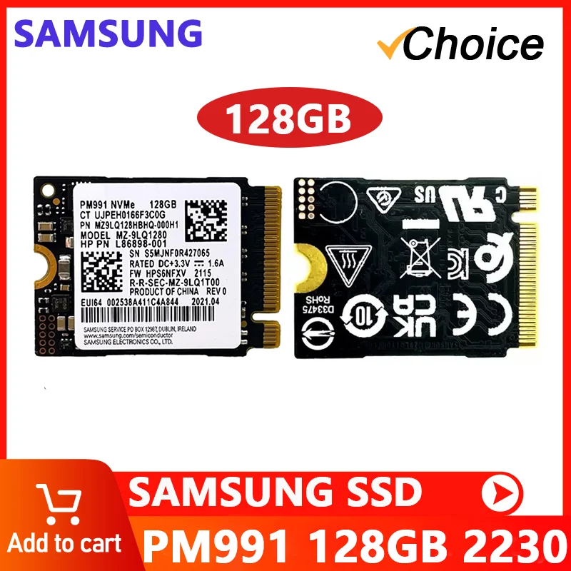 SAMSUNG 2230 SSD PM991 M.2 2230 30mm NVMe PCIe Gen3 x4 TLC SSD