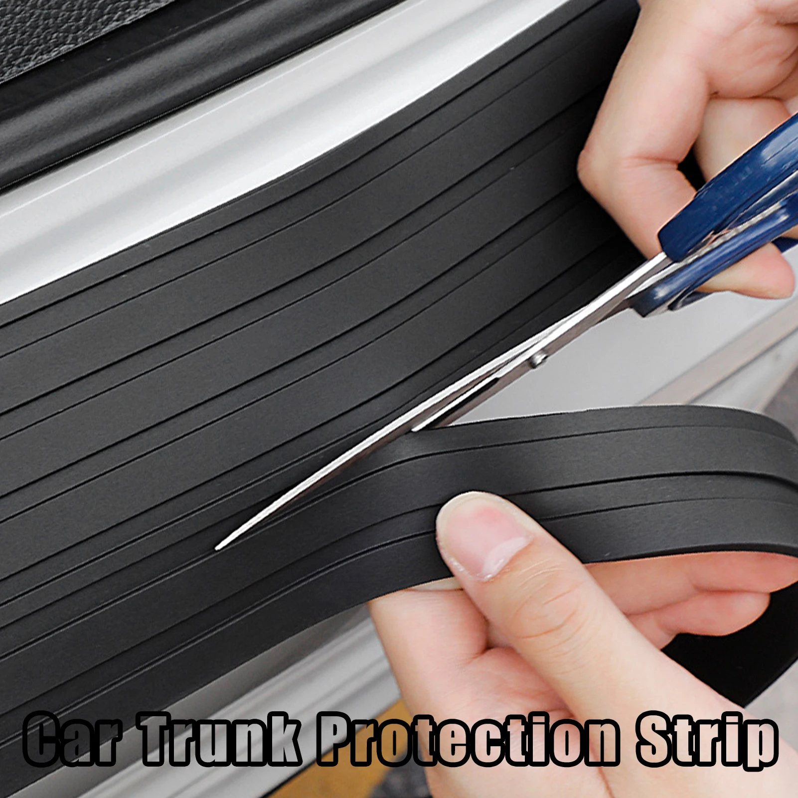 PVC Door Sill Trunk Protector Bumper Edge Guard Strip Car Styling Anti Collision Tape Sticker Accessories For SUV Van 104*8.5cm