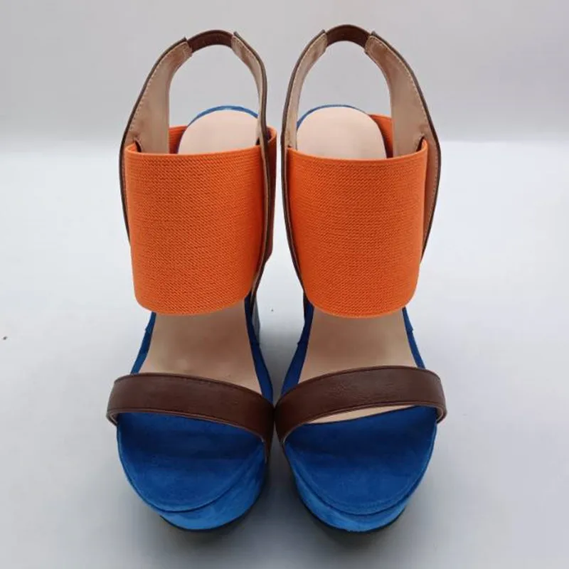 DIZHUANG shoes Fashion women\'s high heeled sandals. About 15 cm heel height Wedges heeled sandals Summer women\'s shoes size34-45