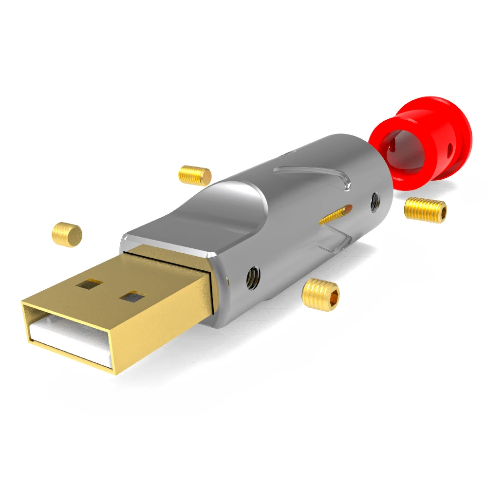 Monosaudio A51/B51HI-END USB2.0 USB Plug Connector Type A B HiFi DIY DAC USB Cable 24K Gold Plated Bronze