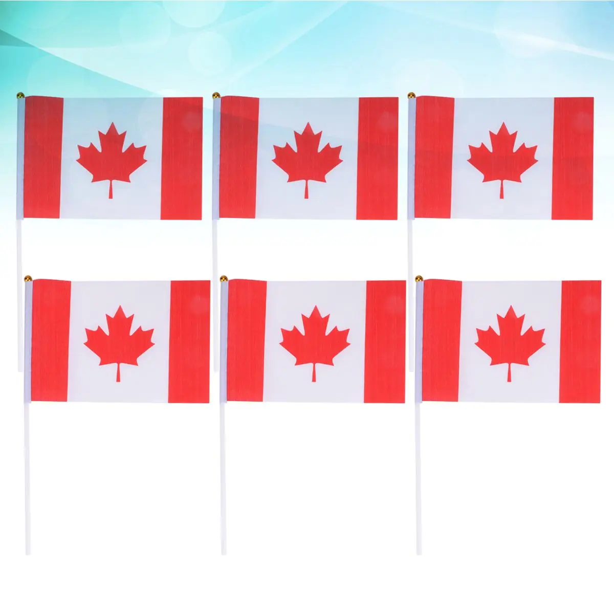 20 個手を振る旗カナダスティックフラグポリエステル軽量ポータブルパーティー装飾スポーツイベントバナー