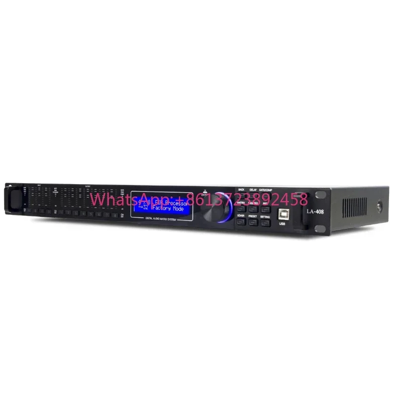 Paulkison audo Processor LA408 Digital Dsp Processor Professional audo Processor High-Performance Dsp 4 in 8 Out audo Effects