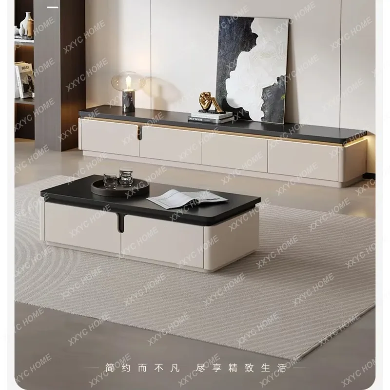 XXFloor TV Cabinet Coffee Table Combination Modern Simple TV Cabinet Light Luxury Premium Living Room Locker
