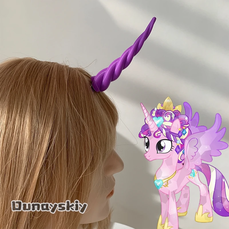 

10cm Halloween Hair Unicorn Cosplay Costume Prop 3D Polylactic Acid Purple Horn Props 4 Style Role-play Hairpins Horn Accessory