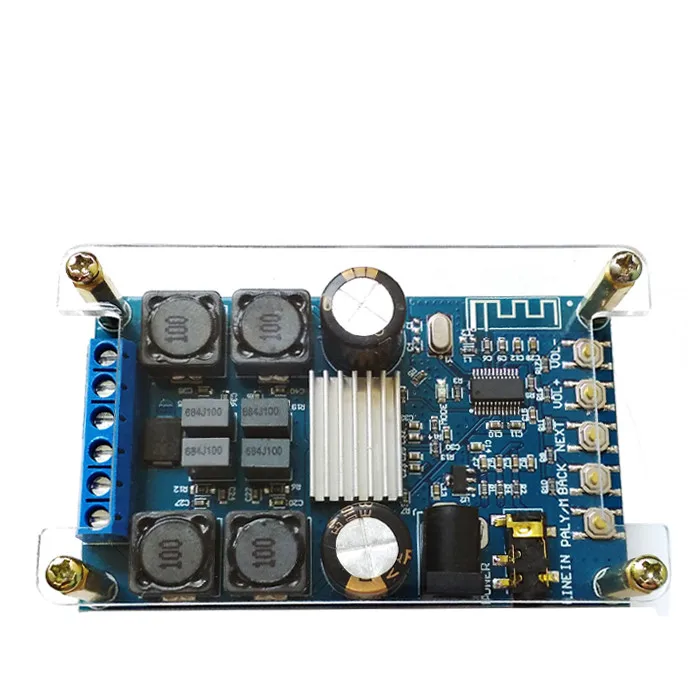 Bluetooth digital power amplifier board, dual-channel 50W * 2 audio amplifier board with shell electronic components